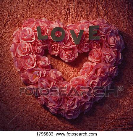 Heart-shaped wreath with love View Large Photo Image Stock Image - Heart-shaped wreath with love. Fotosearch