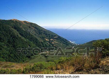 Hillside with the ocean in the distance View Large Photo Image Stock Photograph - Hillside with the ocean in the distance. Fotosearch