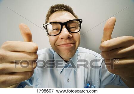 Stock Photo - Man giving a thumbs up. Fotosearch