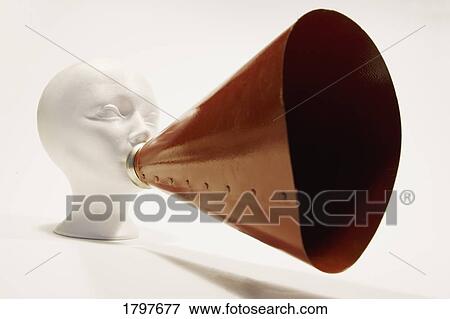 Mannequin with a bullhorn View Large Photo Image Stock Photo - Mannequin with a bullhorn. Fotosearch