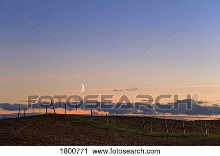 Moonrise over fence line View Large Photo Image Stock Image - Moonrise over fence line . Fotosearch