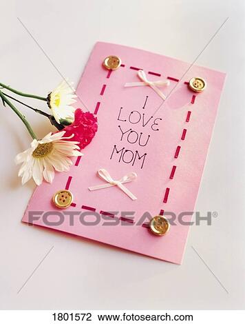 Stock Image - Mother's day card with flowers resting on the side. Fotosearch