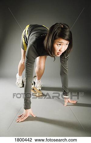 Stock Image - On your mark. Fotosearch