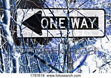 One Way sign View Large Photo Image Stock Photo - One Way sign. Fotosearch