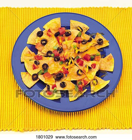 Plate of nachos View Large Photo Image Stock Photo - Plate of nachos. Fotosearch