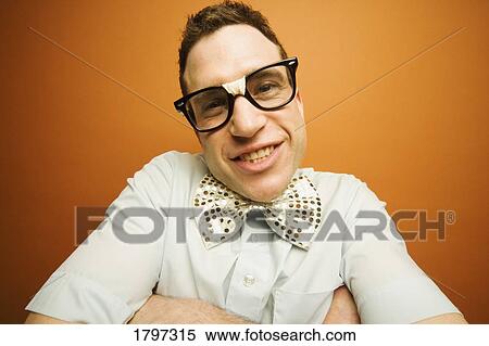 Stock Photography - Portrait of a nerd. Fotosearch