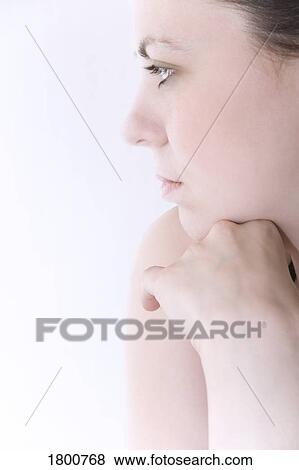 Stock Photo - Portrait of a woman - Profile . Fotosearch