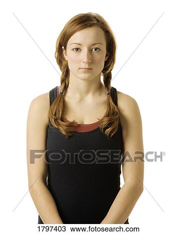 Stock Image - Portrait of a young woman. Fotosearch