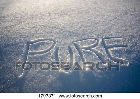 Stock Image - Pure written in the snow. Fotosearch