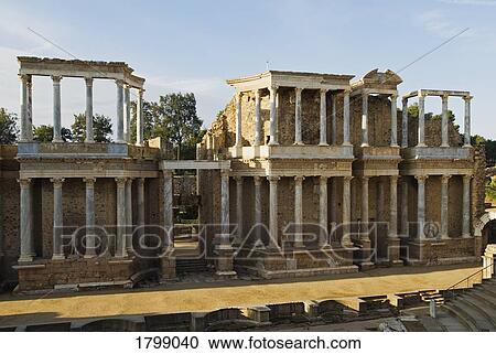 Stock Image - Roman Theatre at Merida, Spain. Fotosearch