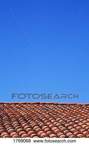 Spanish style clay roof View Large Photo Image Stock Photo - Spanish style clay roof . Fotosearch