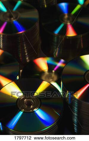 Stock Image - Stacks of compact discs. Fotosearch