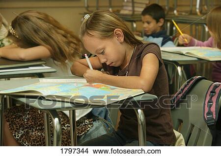 Picture - Students in a classroom. Fotosearch
