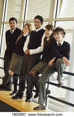 Stock Photo - Teens in school uniforms. Fotosearch