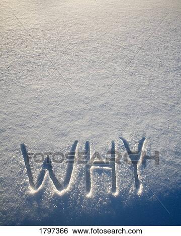Stock Photograph - Why written in the snow. Fotosearch