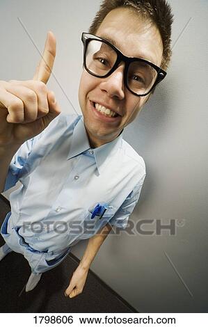 Stock Photograph - Wide-angle view of a man. Fotosearch