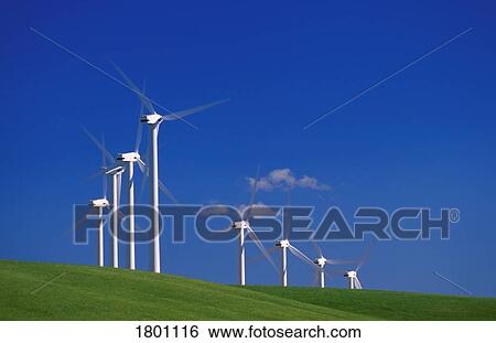 Stock Photograph - Wind turbines. Fotosearch