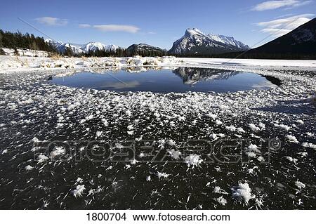 Picture - Winter lake among mountains. Fotosearch