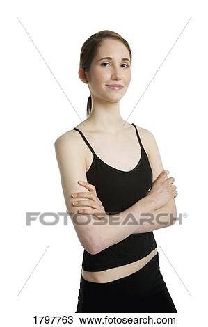 Stock Image - Woman wearing athletic clothing. Fotosearch