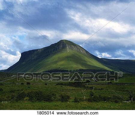 Picture - A rock formation (Ben Bulben), County Sligo, Ireland. Fotosearch