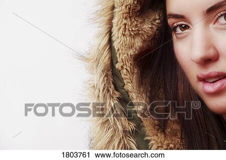 A woman in fur trimmed hood View Large Photo Image Stock Image - A woman in fur trimmed hood. Fotosearch
