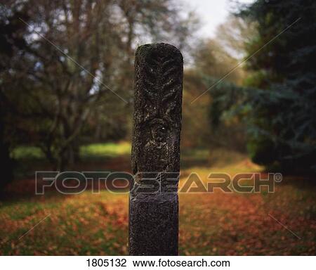 Celtic Archaeology, Carved figure on post, Dunsany Castle, Co Meath, Ireland View Large Photo Image Stock Image - Celtic Archaeology, Carved figure on post, Dunsany Castle, Co Meath, Ireland. Fotosearch