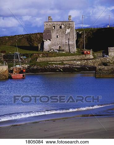 Clare Island, Grace O'Malley's Castle in Ballytoohy, Harbour, Ireland View Large Photo Image Picture - Clare Island, Grace O'Malley's Castle in Ballytoohy, Harbour, Ireland. Fotosearch