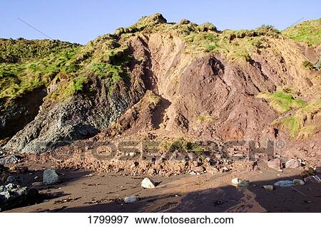Cliff Erosion, Ballydowane Cove, Copper Coast, Co Waterford, Ireland View Large Photo Image Stock Photo - Cliff Erosion, Ballydowane Cove, Copper Coast, Co Waterford, Ireland. Fotosearch