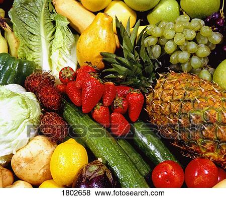 Close up of fruits and vegetables View Large Photo Image Stock Photo - Close up of fruits and vegetables. Fotosearch