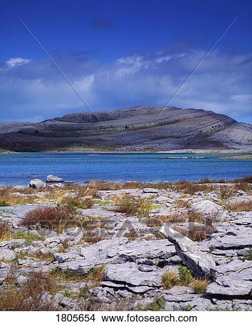 Co Clare, The Burren, Mullaghmore Mountain, (Turlogh in foreground), Ireland View Large Photo Image Picture - Co Clare, The Burren, Mullaghmore Mountain, (Turlogh in foreground), Ireland. Fotosearch