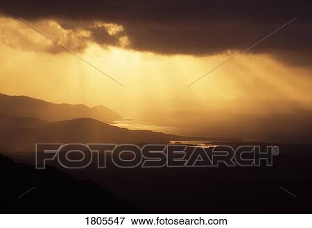 Stock Photo - Co Cork, Mizen Head Peninsula, View from Mount Gabriel, Ireland. Fotosearch