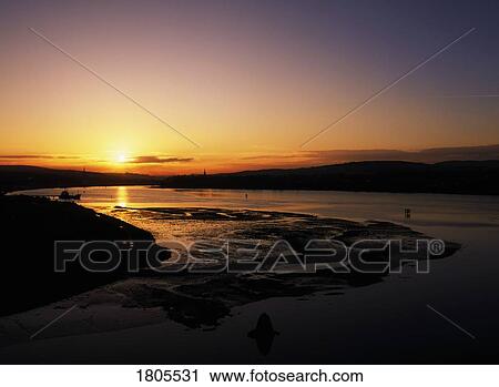 Co Derry, River Foyle, Sunset Mid Winter, Madams Bank, Mudflats, Ireland View Large Photo Image Stock Image - Co Derry, River Foyle, Sunset Mid Winter, Madams Bank, Mudflats, Ireland. Fotosearch