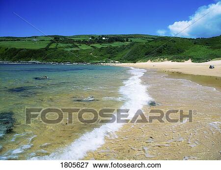 Co Donegal, Beach At Kinnagoe Bay, View Large Photo Image Stock Photo - Co Donegal, Beach At Kinnagoe Bay,. Fotosearch