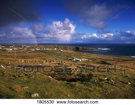 Co Donegal, Bloody Foreland With Rainbow, Ireland View Large Photo Image Stock Image - Co Donegal, Bloody Foreland With Rainbow, Ireland. Fotosearch