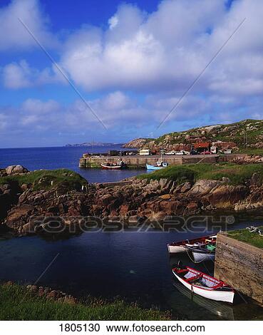 Stock Image - Co Donegal, Harbour at Rinnalea Point, Near Cruit Island, Ireland. Fotosearch