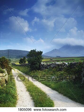 Stock Photograph - Co Down, Boreen in Mourne Mountains Near Silent Valley, Ireland. Fotosearch