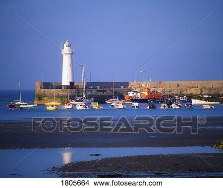 Co Down, Donaghadee, Lighthouse & Harbour, Ireland View Large Photo Image Picture - Co Down, Donaghadee, Lighthouse & Harbour, Ireland. Fotosearch