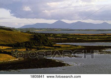 Stock Image - Co Down, Strangford Lough, Ards Peninsula, Mourne Mountains, Ireland. Fotosearch