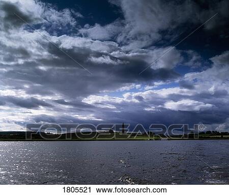 Stock Image - Co Fermanagh, Devenish Island on Lough Erne, Monastic Settlement, Ireland. Fotosearch