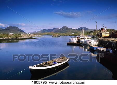 Stock Photography - Co Galway, Ballinakill Harbour Near Letterfrack, Connemara, Ireland. Fotosearch