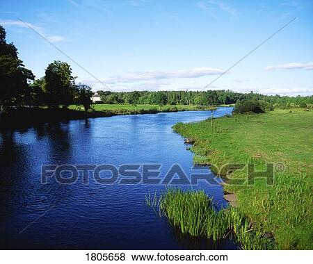 Co Leitrim, River Shannon, View upstream from Drumsna, Ireland View Large Photo Image Stock Photo - Co Leitrim, River Shannon, View upstream from Drumsna, Ireland. Fotosearch