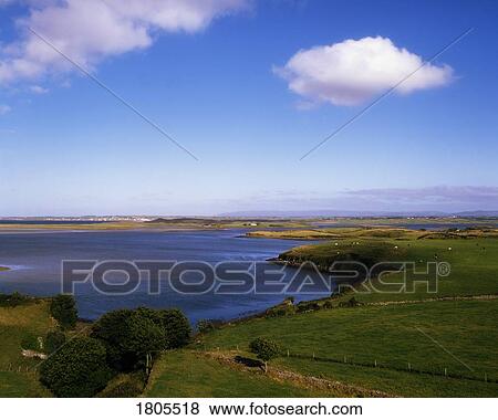 Stock Photo - Co Mayo, Killala Bay and Bartragh Island, From Moyne Abbey, Ireland. Fotosearch