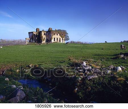 Stock Photograph - Co Sligo, Ruins of Culleenamore House, Near Knocknarea, Ireland. Fotosearch