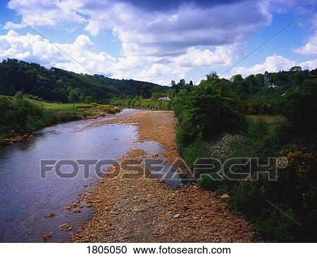 Stock Image - Co Wicklow, Avonmore River, At Avoca Bridge, Ireland. Fotosearch
