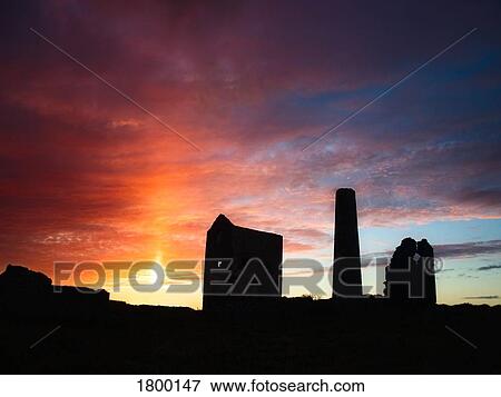 Stock Photo - Copper Mining Ruins, The Copper Coast, Near Bunmahon, Co Waterford, Ireland. Fotosearch