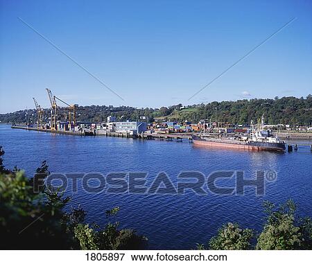 Cork City, River Lee, Container Port, from Blackrock, Ireland View Large Photo Image Stock Photo - Cork City, River Lee, Container Port, from Blackrock, Ireland. Fotosearch