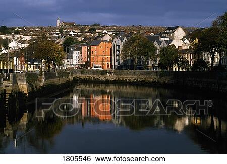 Cork City, River Lee, North Channel, Ireland View Large Photo Image Stock Photograph - Cork City, River Lee, North Channel, Ireland. Fotosearch