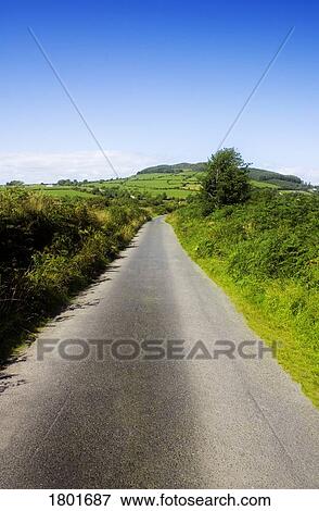 Stock Photo - Country Road, Cuilcagh Cross Roads, Co Waterford, Ireland. Fotosearch