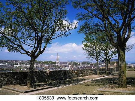 Derry City, View From Grand Parade Over Bogside, Ireland View Large Photo Image Stock Photo - Derry City, View From Grand Parade Over Bogside, Ireland. Fotosearch