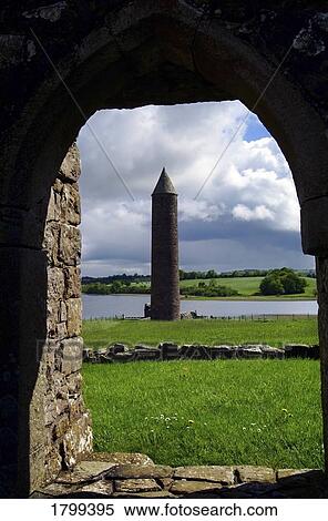 Devenish round tower and monastic site, Co. Fermanagh, Ireland View Large Photo Image Stock Photography - Devenish round tower and monastic site, Co. Fermanagh, Ireland. Fotosearch